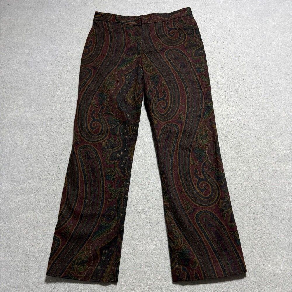Vtg Lauren Ralph Lauren Pants Women’s Size 8P Paisley Velveteen Equestrian Boho